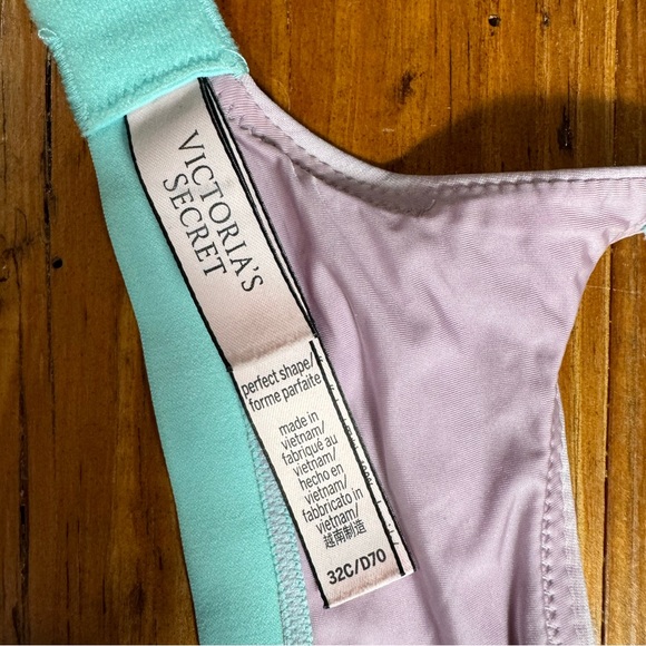 Victoria’s Secret Perfect Shape Bra Pink, Gray, Teal 32C Soft 2-way racer back - Picture 5 of 8